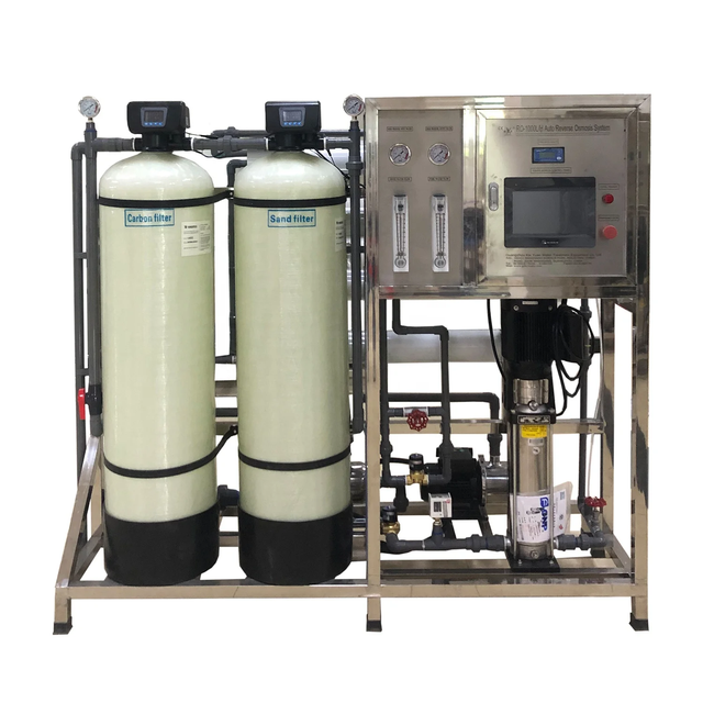 M&aacute;quina de tratamiento de agua salobre 1000L/H, purificaci&oacute;n, filtro de &oacute;smosis inversa, equipo de desalinizaci&oacute;n de agua subterr&aacute;nea 